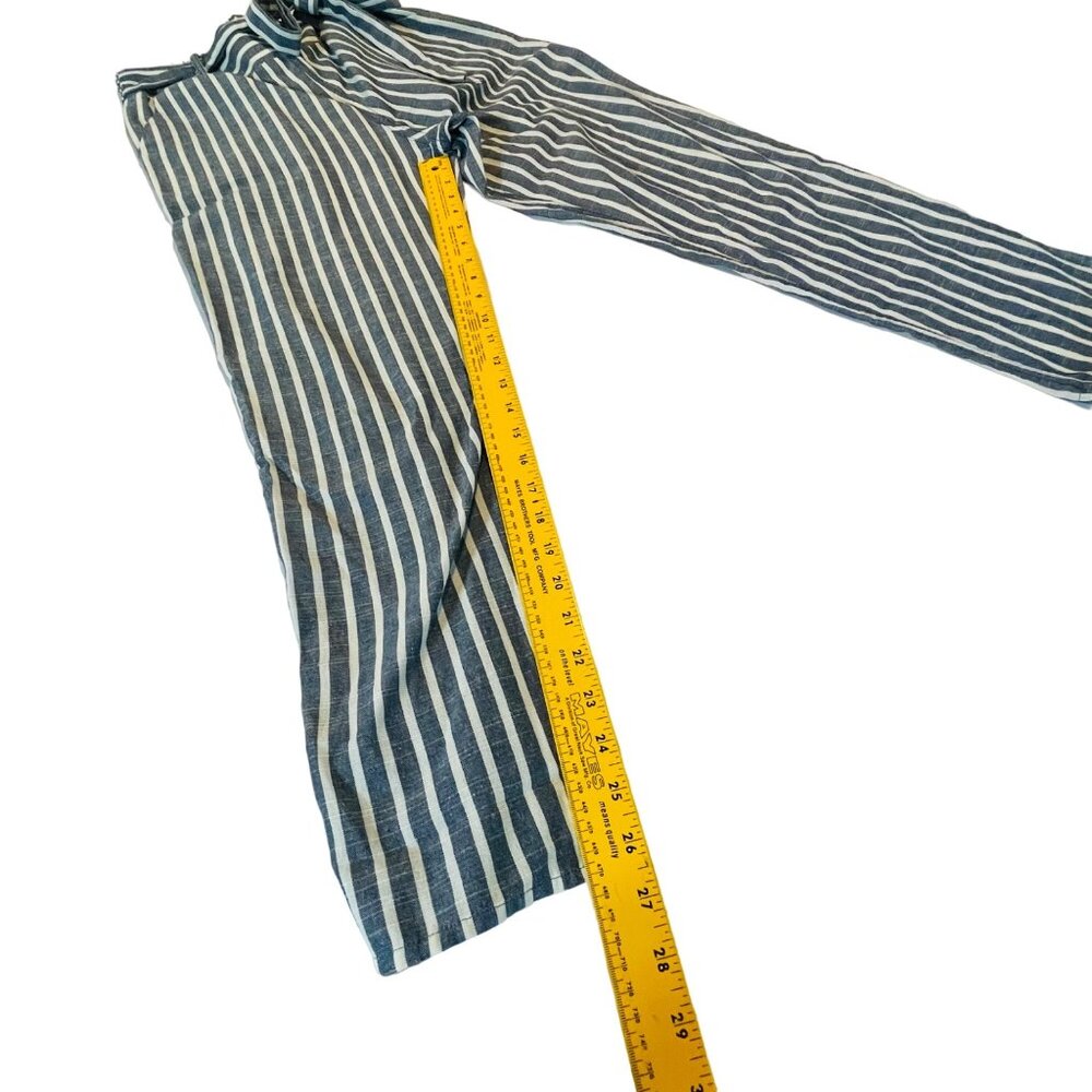 Lydelle Women's Striped High-Waisted Pants Small Blue & White Cotton Blend - Picture 10 of 10